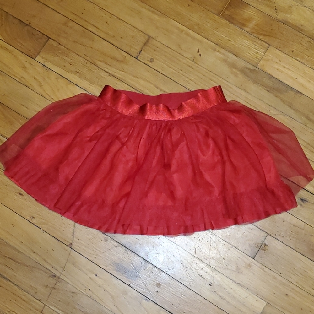 Girl's Sparkling Red tutu skirt size med 7/8